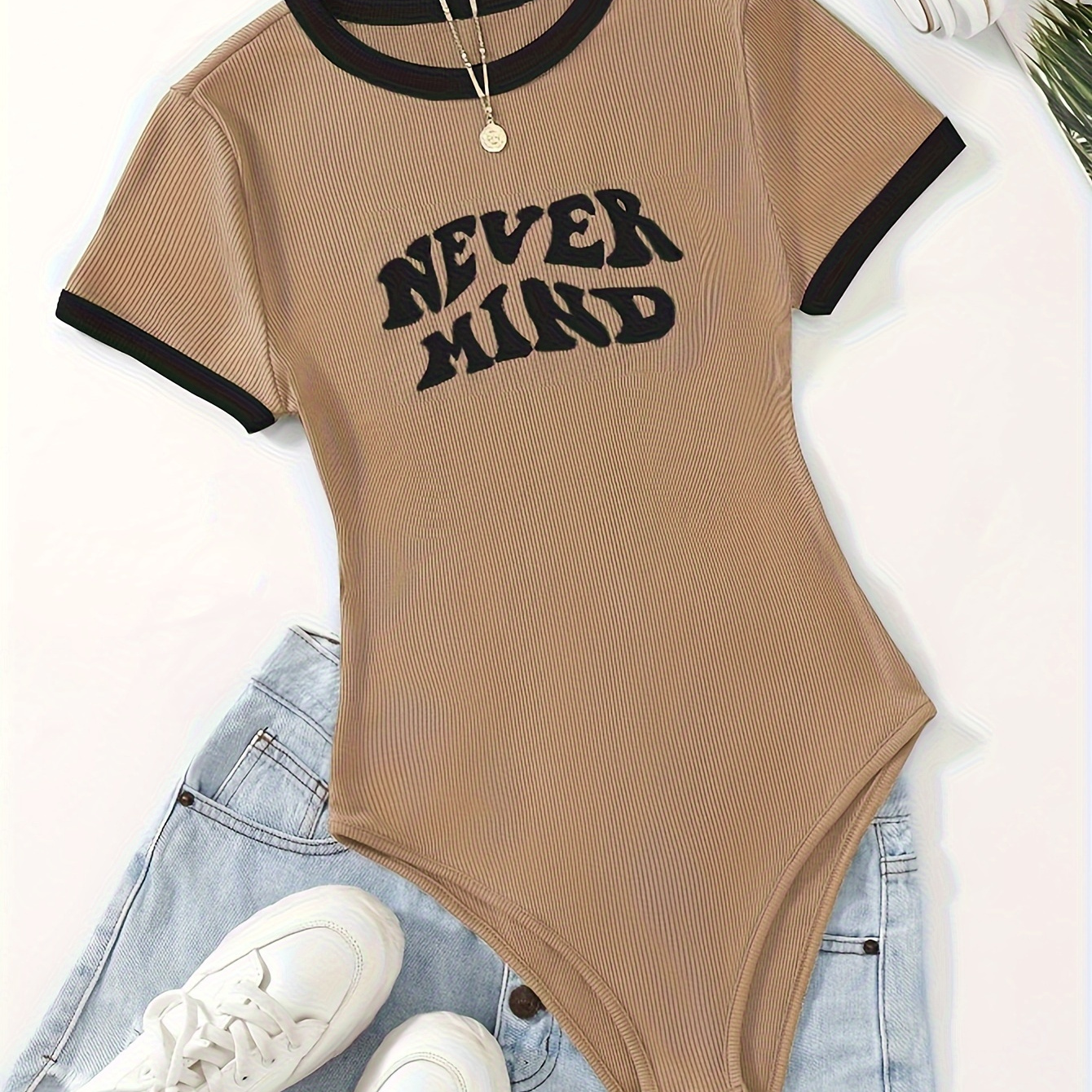Letter Neck Bodysuit, Casual Short Sleeve Slim Fit Bodysuit For , Women's Clothing
Letter Neck Bodysuit, Casual Short Sleeve Slim Fit Bodysuit For , Women's Clothing