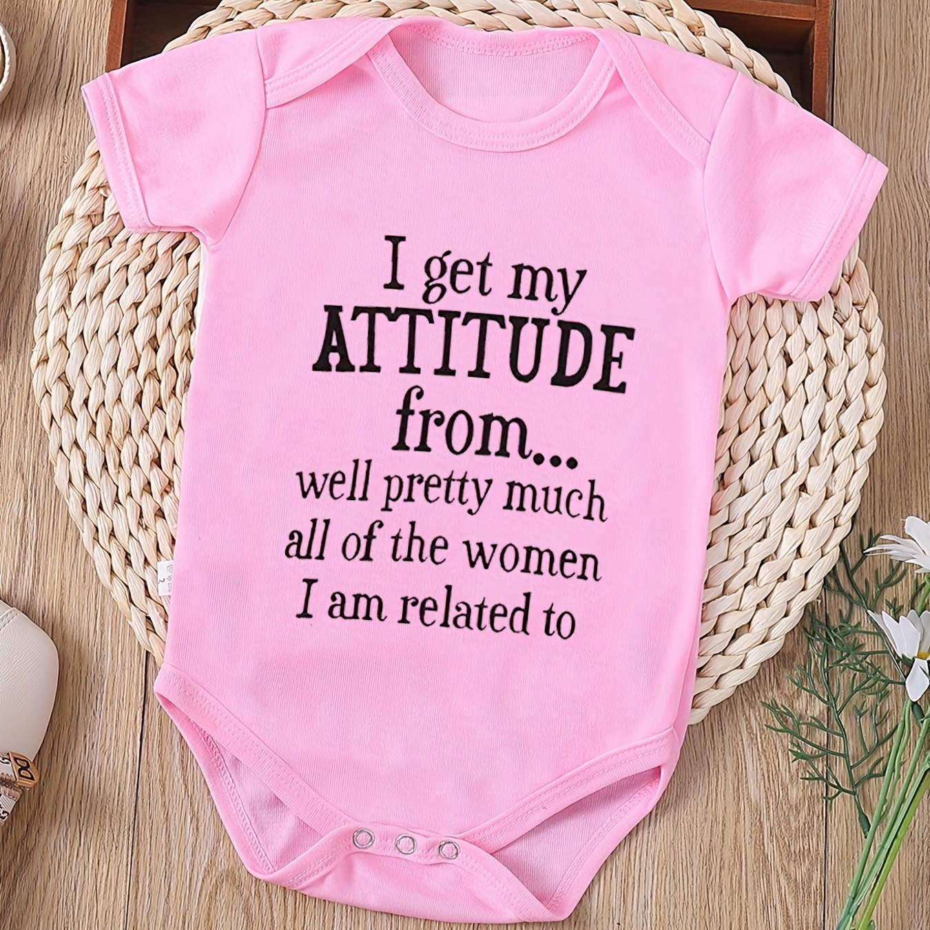 

Baby Girls Casual Slogan Graphic Print Short Sleeve Onesie Clothes