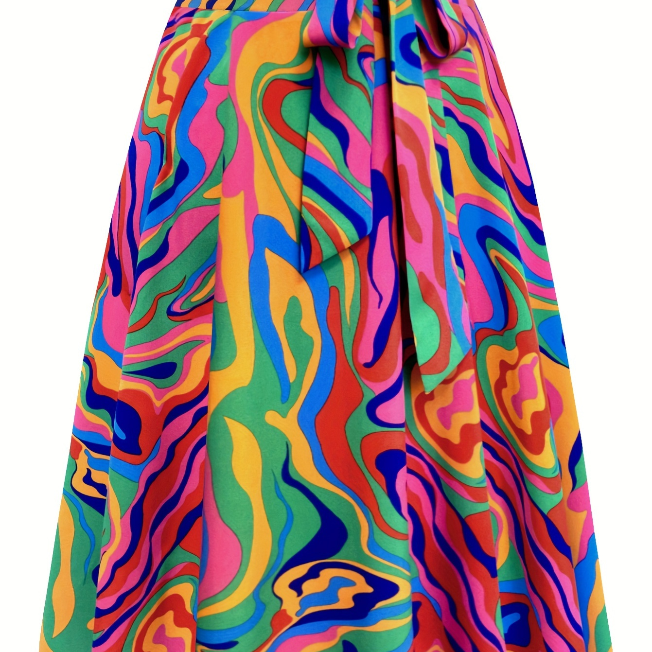Plus Size Colorful Print Skirt, Casual Tie Waist Midi Skirt, Women's Plus Size Clothing
Plus Size Colorful Print Skirt, Casual Tie Waist Midi Skirt, Women's Plus Size Clothing