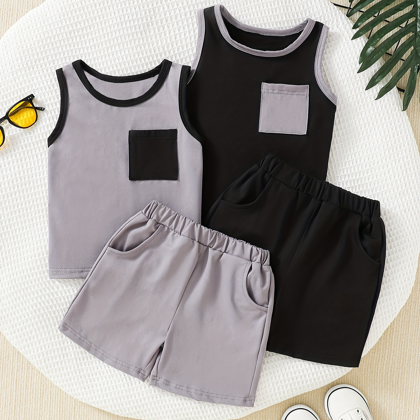 4pcs Infant & Toddler's Summer Set, 2pcs Sleeveless Tank Top & 2pcs Casual Shorts, Baby Boy's Clothes
4pcs Infant & Toddler's Summer Set, 2pcs Sleeveless Tank Top & 2pcs Casual Shorts, Baby Boy's Clothes