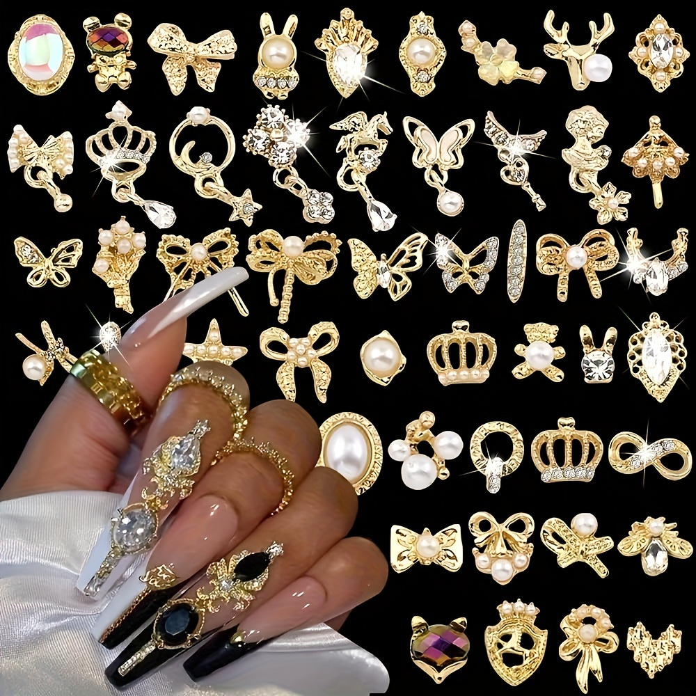 30pcs Luxury Nail Charms With Rhinestones/pearls, Silvery Art Accessories, 3d Alloy Nail Art Jewelry For Nail Art Decoration
30pcs Luxury Nail Charms With Rhinestones/pearls, Silvery Art Accessories, 3d Alloy Nail Art Jewelry For Nail Art Decoration