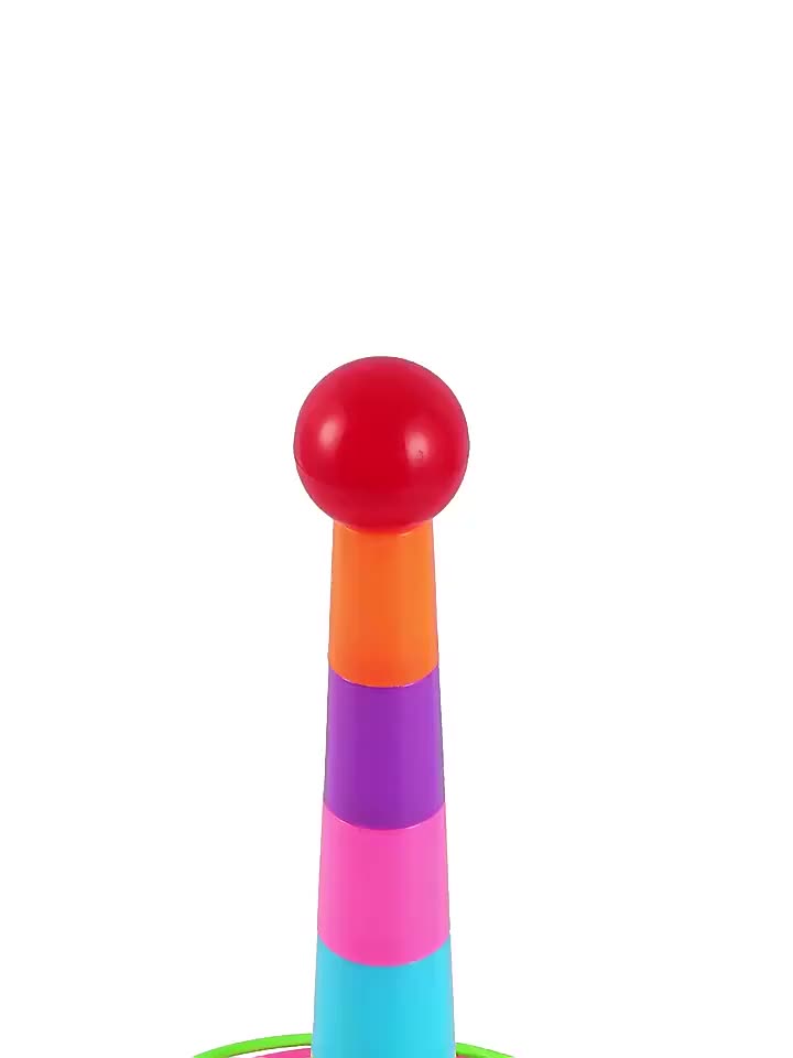 17pcs Rainbow Tower and Ring Stacking Game Set