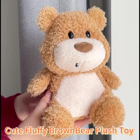 Cute Fluffy Brown Teddy Bear Plush Toy