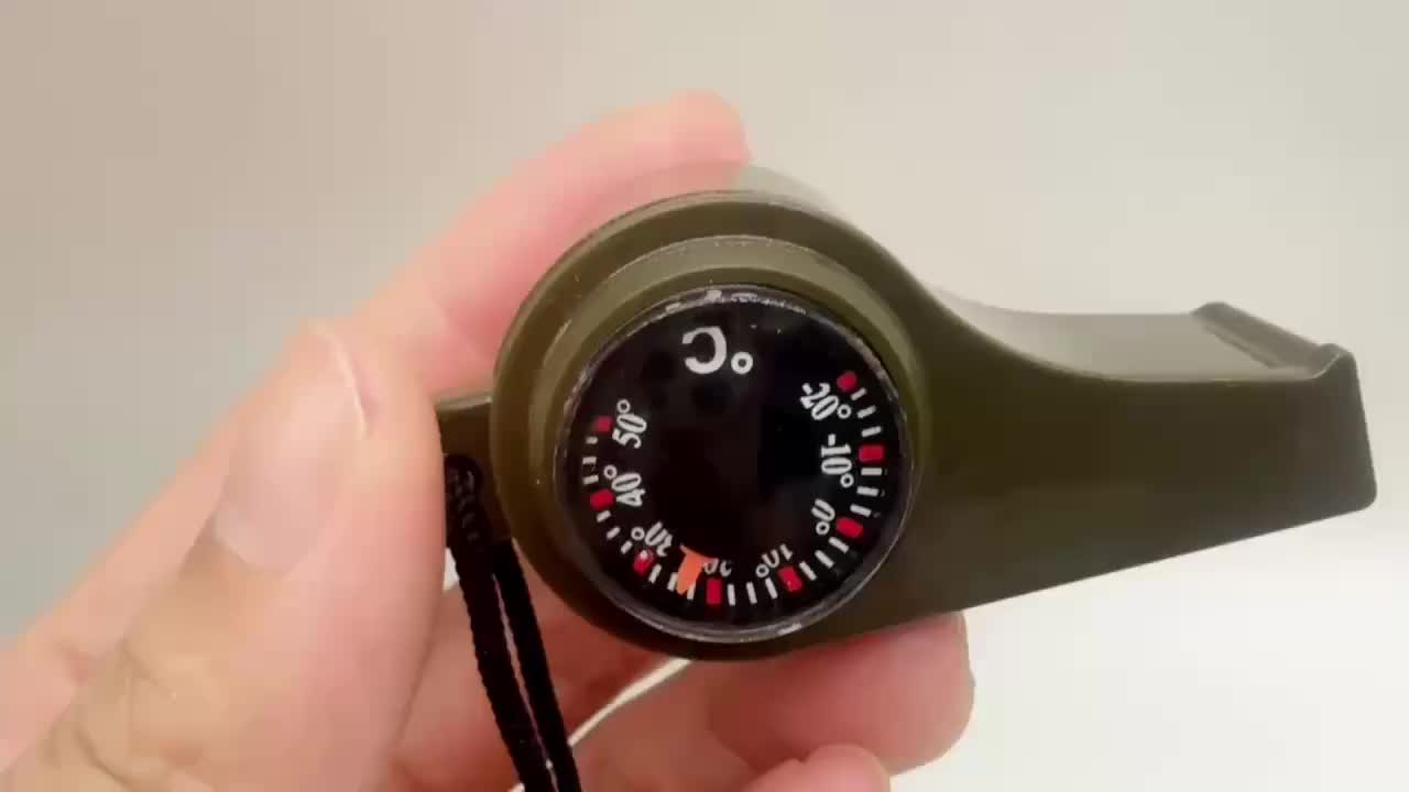 3-In-1 Survival Whistle with Compass and Thermometer