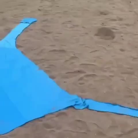 Camping Beach Tent with Awning and Iron Pole Support