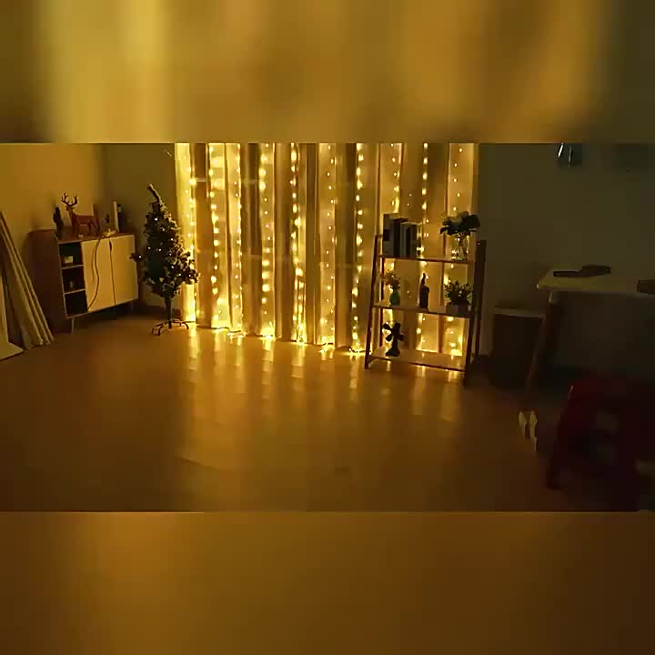 Winter Wonderland Curtain Light String, 200 LEDs for Christmas Decor