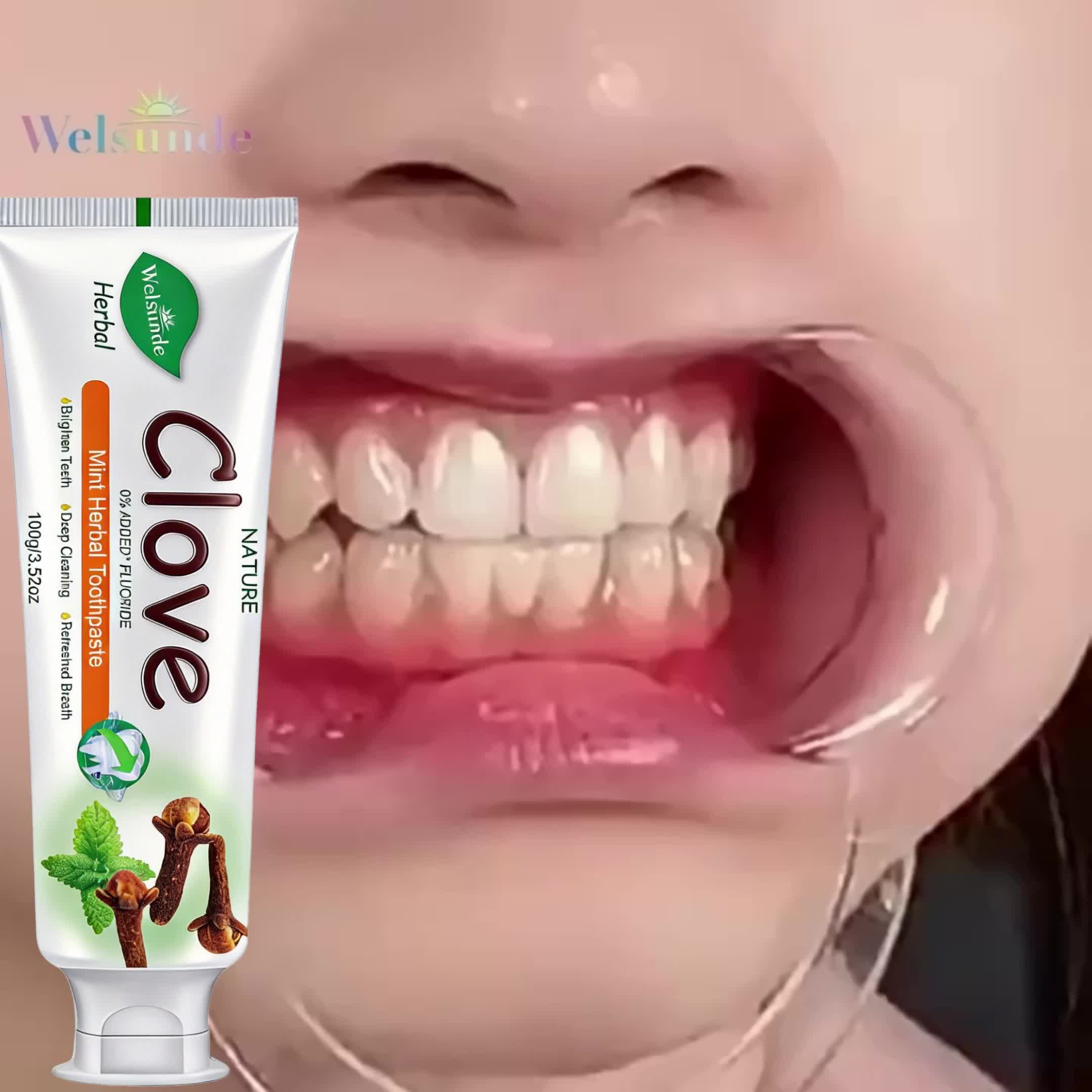 Set of 2 Clove Mint Herbal Toothpaste, No Added Fluoride, Natural Deep Cleaning And Whitening, Refreshing Minty Breath, Herbal Ingredients for Gum Health, Gentle Formula, Travel-Sized Daily Oral Hygiene Gift for Both Men And Women - Image 11