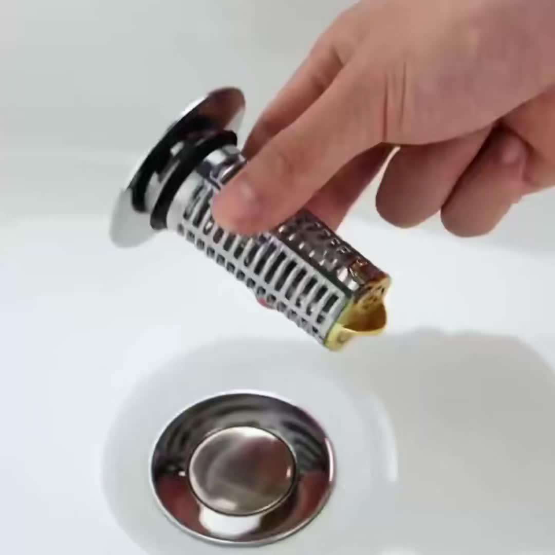 2pcs Bathroom Sink Stoppers with Copper Spring-loaded Core