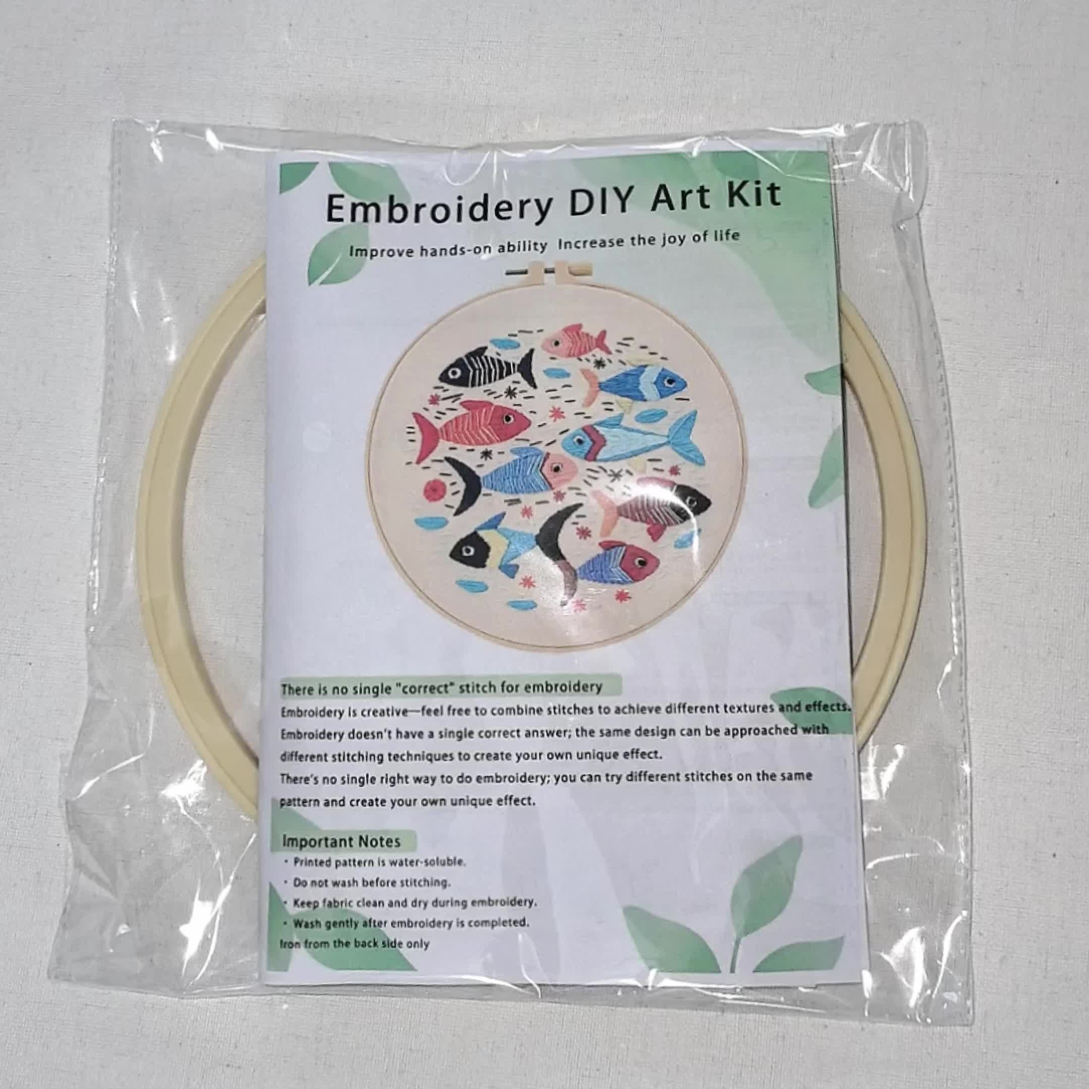 Complete Beginner's Embroidery Kit, Fireplace Hot Cocoa