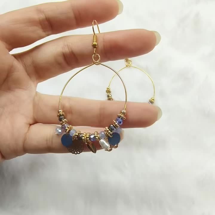 Retro Bohemian Mixed Color Hollow Flower Earrings, Stylish Design