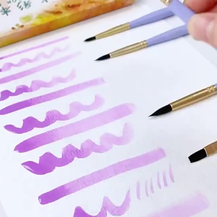 7pcs Boxed Mini Watercolor Paintbrush Set for Artists
