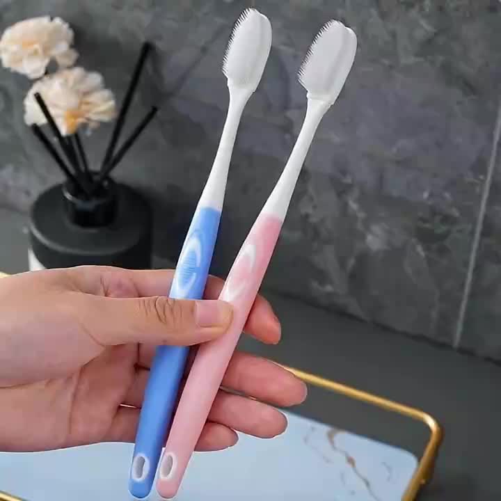 3pcs Soft Bristle Nano Silicone Toothbrush Set, Color Coded