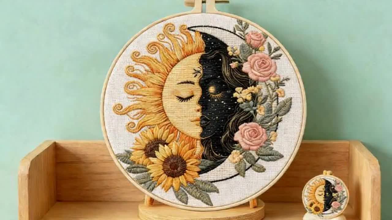 Flower Field Butterfly Whisper DIY Embroidery Kit for Beginners