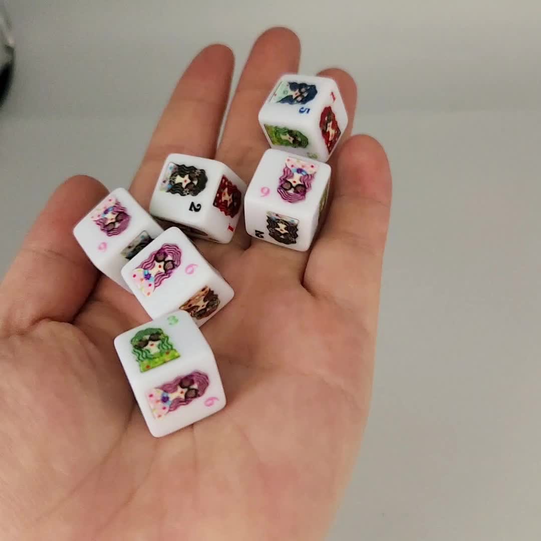 6pcs Character-themed Game Dice Set for Board Games