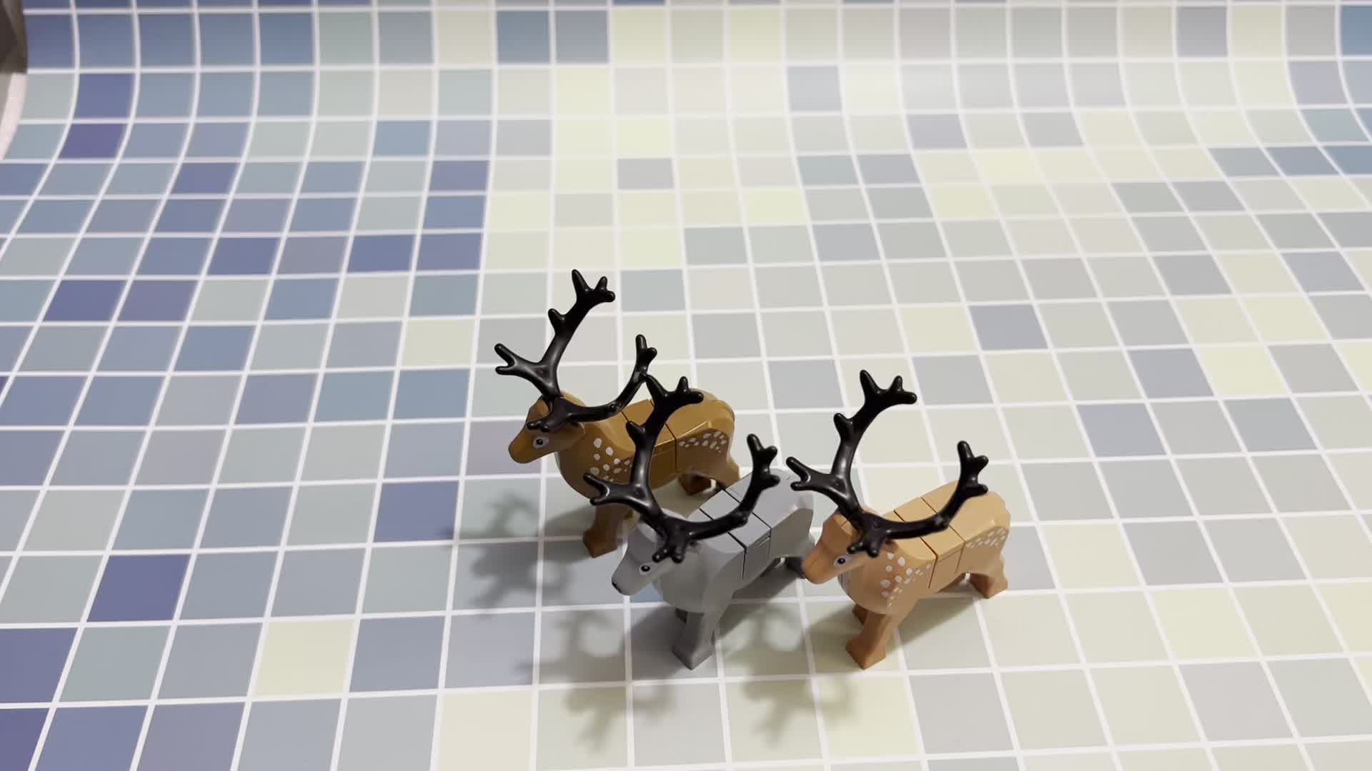 3pcs Animal Deer Model Building Blocks Set