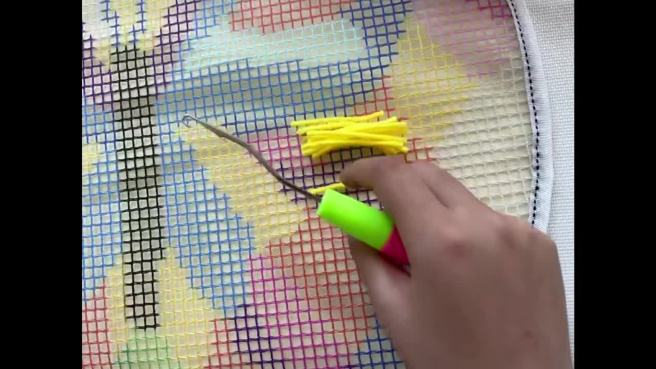 Bear Pattern Crochet Rug Making Kit, 2D Plane Beginner Tutorial