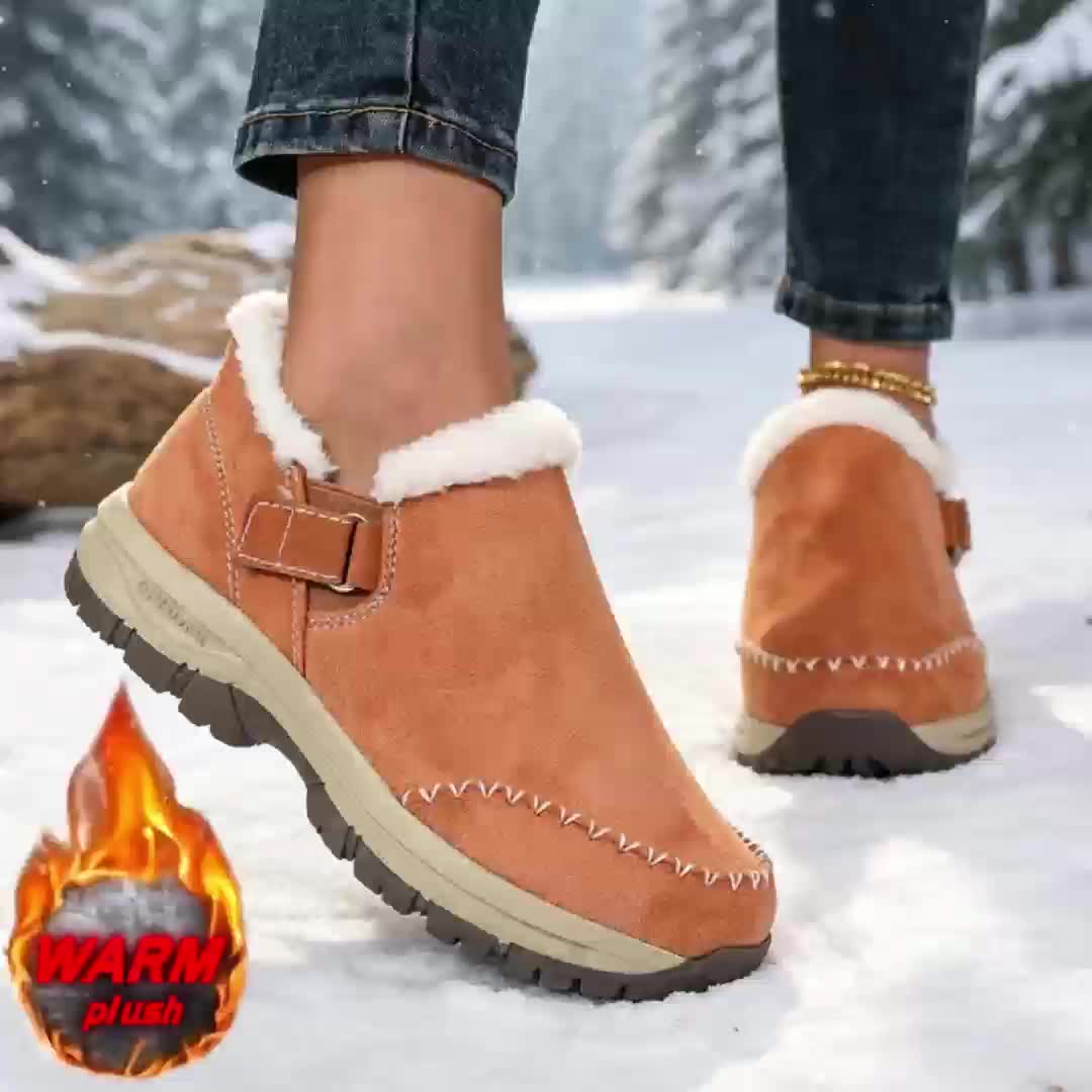 Men's Thermal Winter Hiking Boots, Plush Lined Short Boots