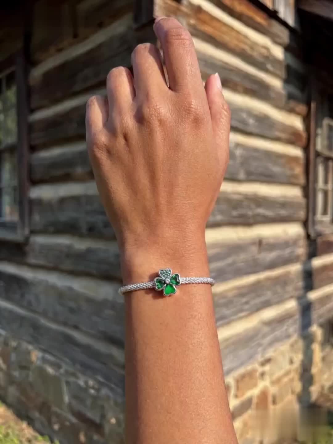 Good Luck Four-Leaf Clover Pendant Bead for DIY Jewelry Making
