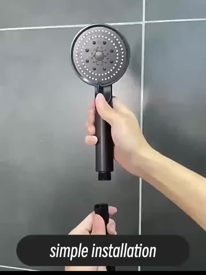 4pcs Set of Booster Showerheads with Adjustable Wall-Mounted Bracket