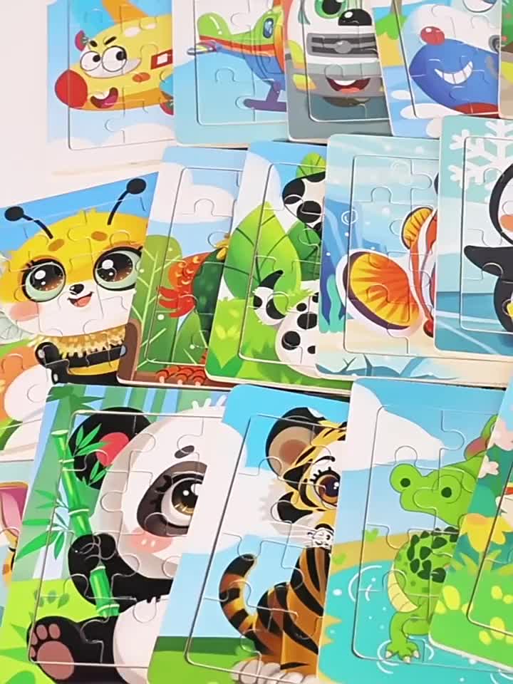 4-Pack Wooden Jigsaw Puzzles Animal Vehicle Theme