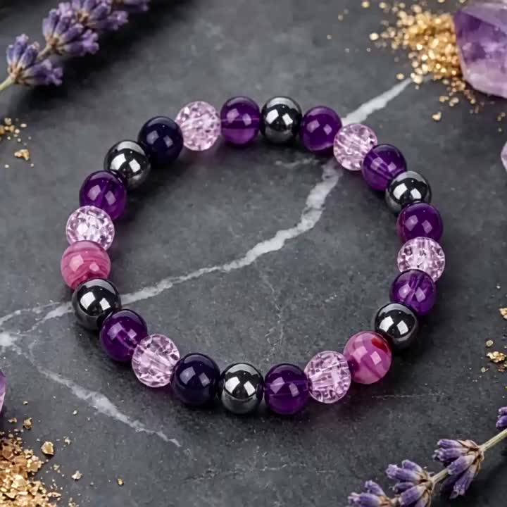 High-End Margaret Amethyst Stretchable Bracelet