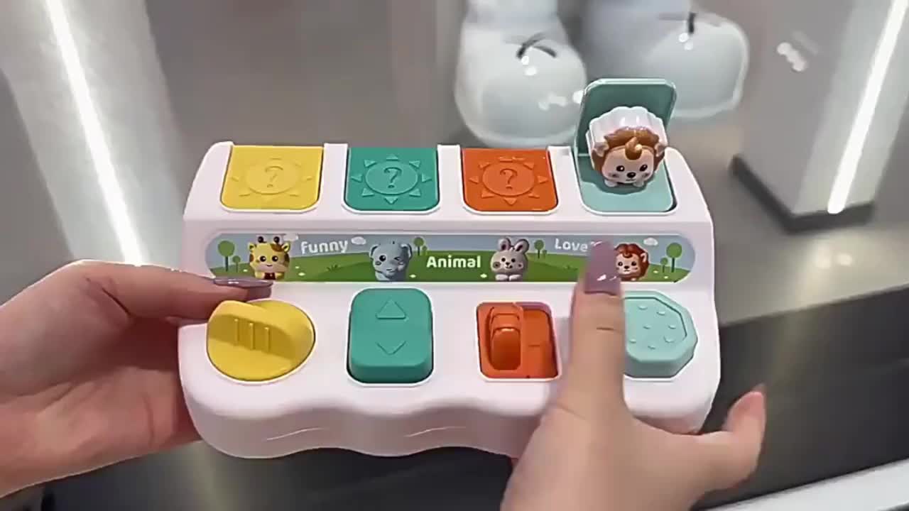 Peek-A-Boo Mechanical Push-Button Pop-Up Box Toy