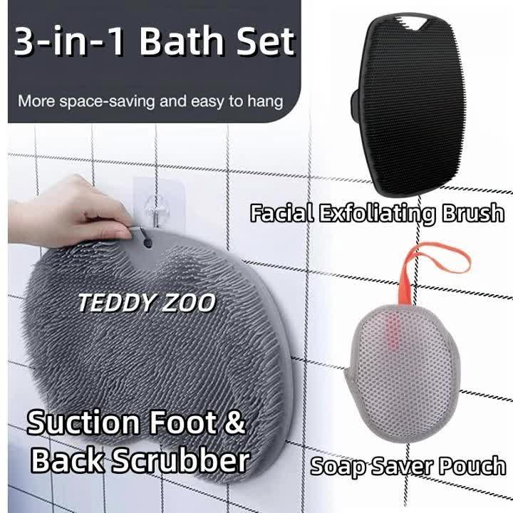 3-In-1 Daily Bath Shower Care Set with Exfoliating Brush