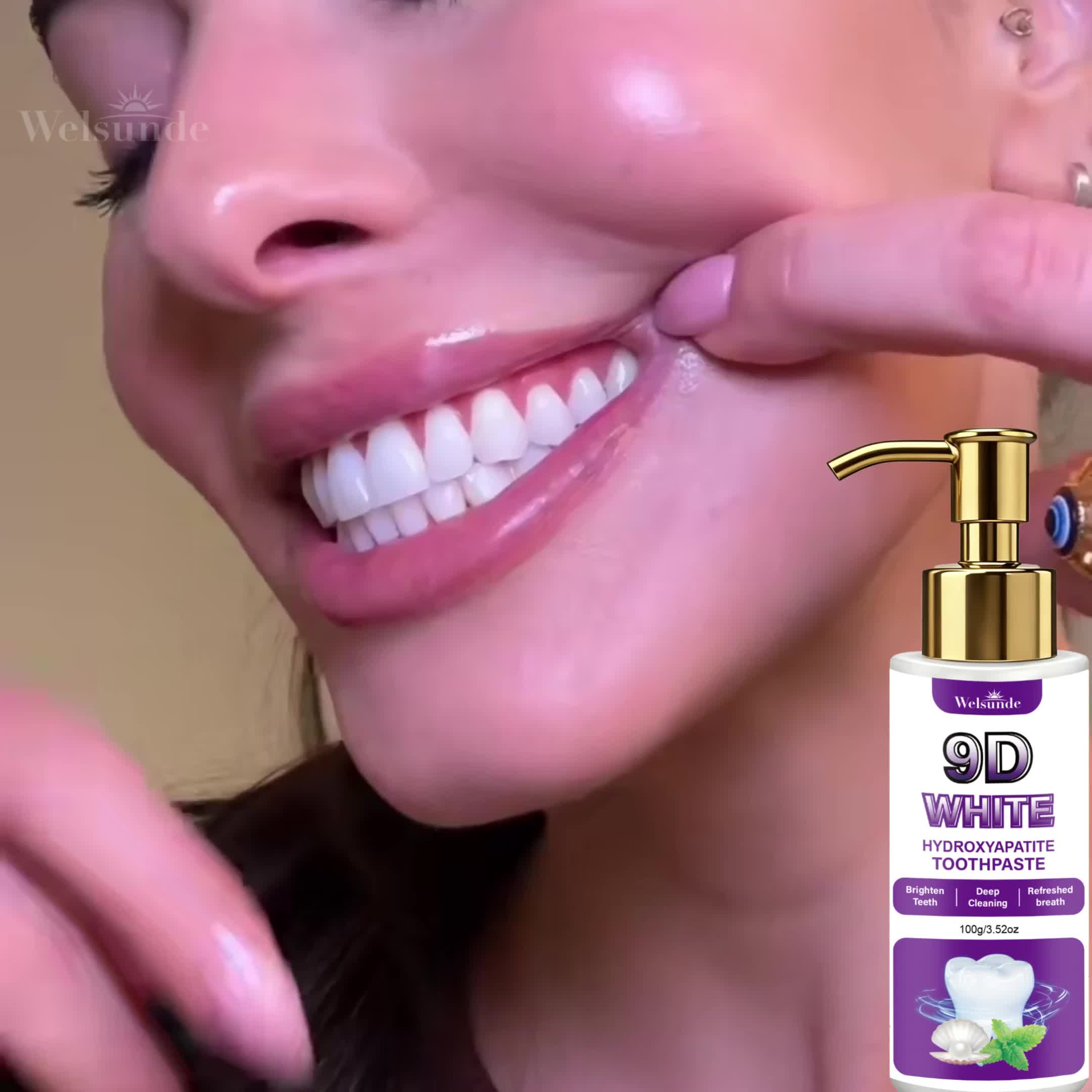 9D White Hydroxyapatite Pump Toothpaste with Probiotics