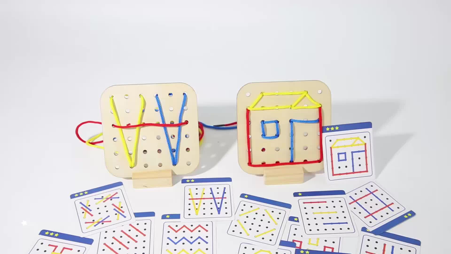 Children's Stringing Board Toy for Two Players, Competitive Game