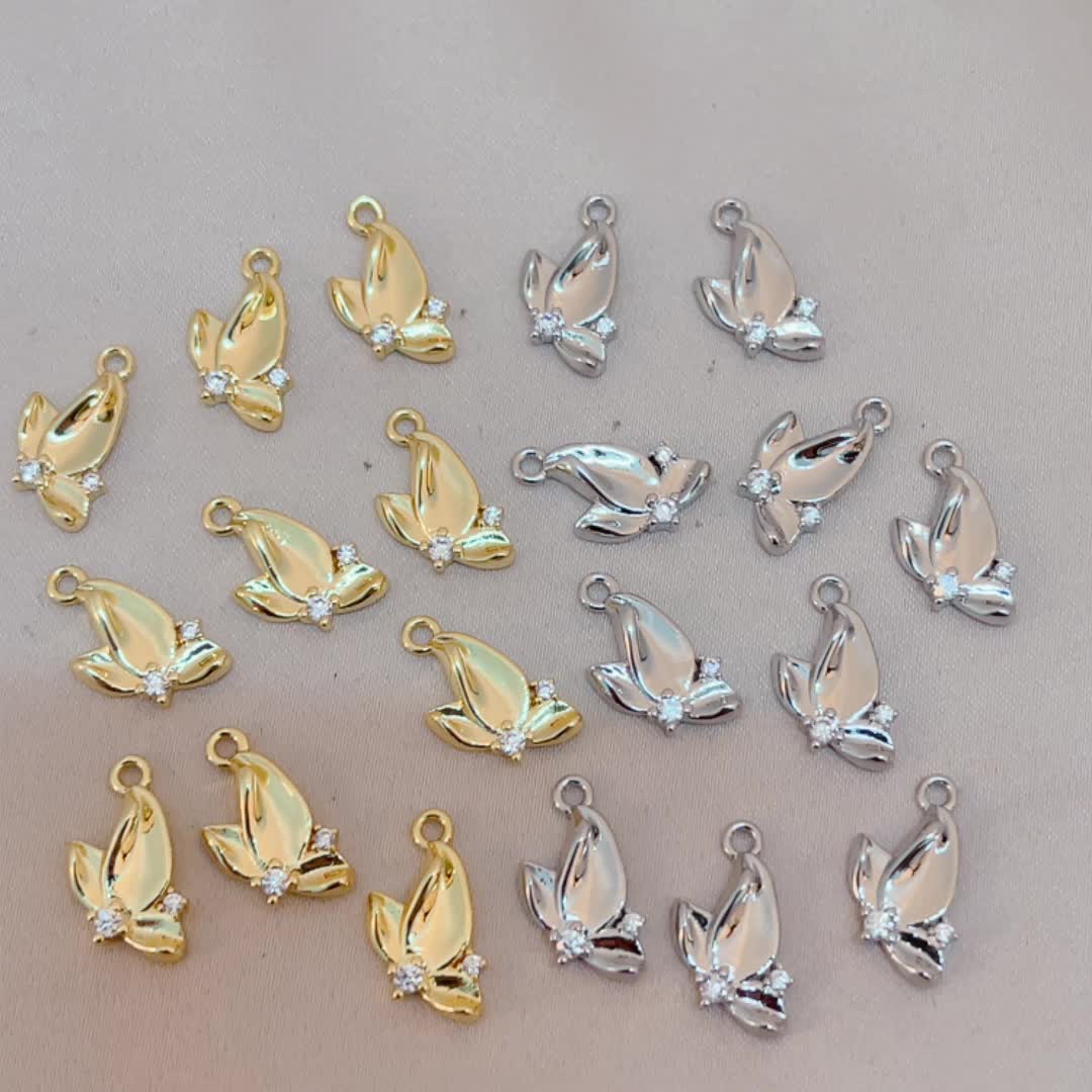 3pc Copper Inlaid Synthetic Zirconia Tulip Pendant Set