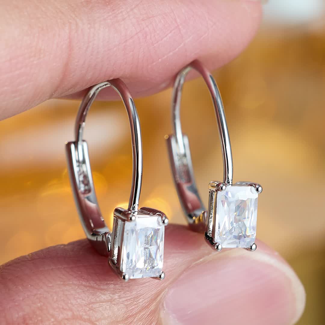 Classic Copper with Synthetic Zirconia Inlay Earrings