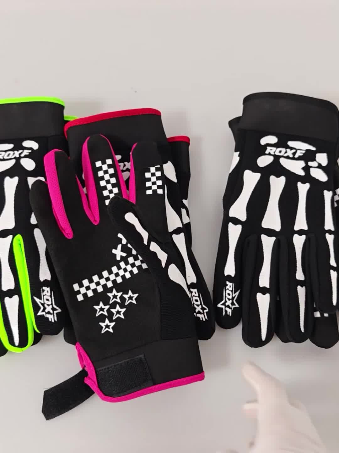 ROXF Skull Bone Pattern Outdoor Non-Slip Touchscreen Gloves