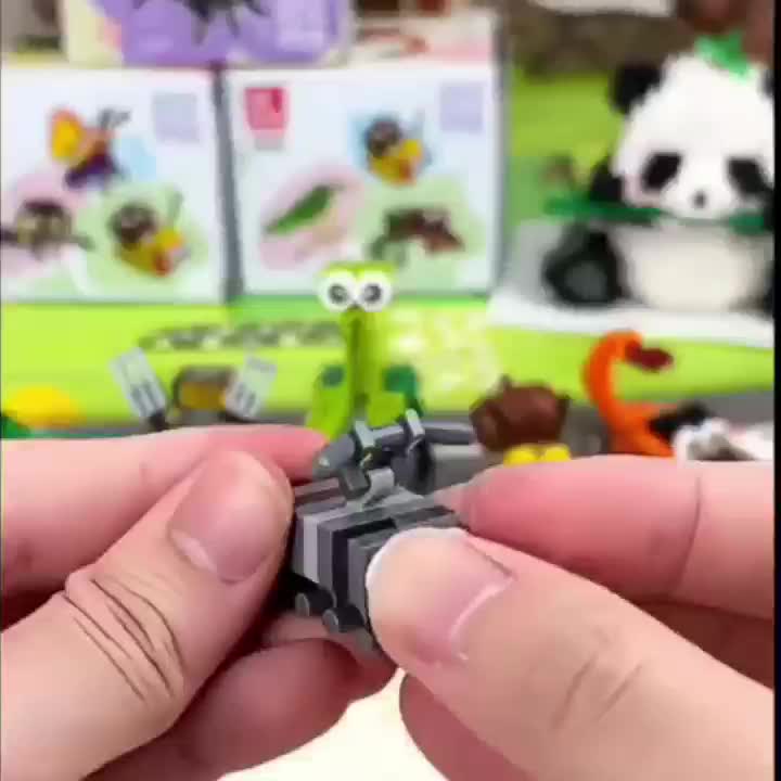 Cute Animal Building Blocks for Kids, DIY Interlocking Models