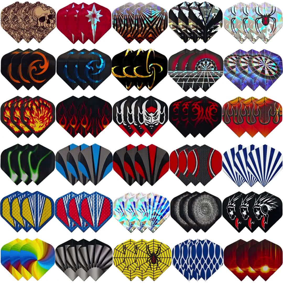 PET Professional Standard Dart Tail Wings, 90pcs Assorted