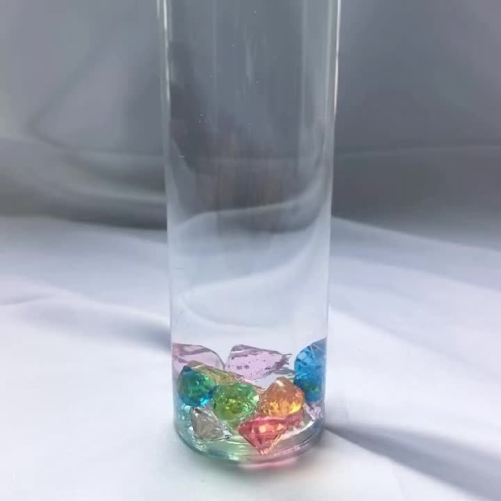 Multi-Coloured Reusable Clear Transparent Sensory Bottles with Round Cap Lids