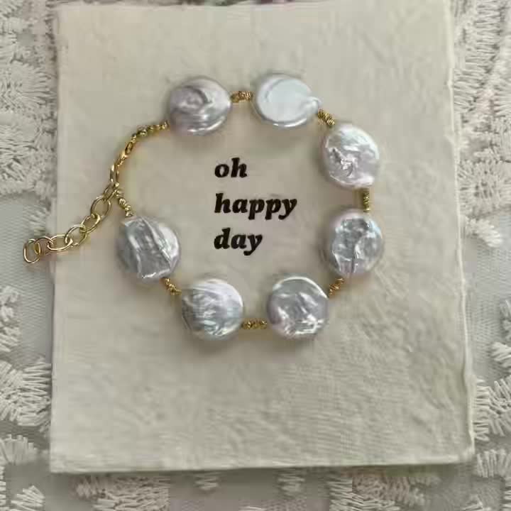 Natural Freshwater Pearls Bracelet, Large Baroque Design
