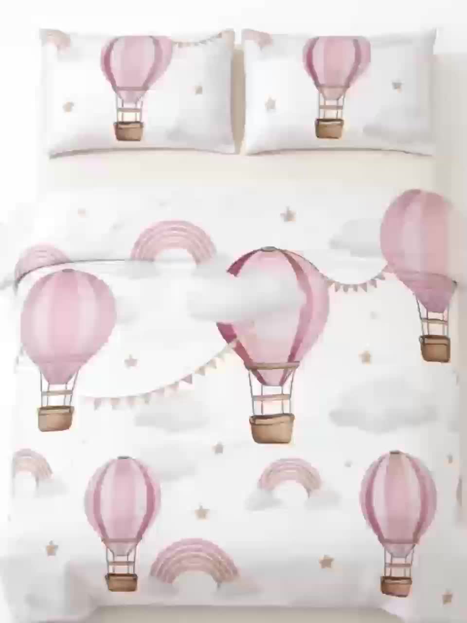 2/3pcs Cute Bear & Cloud Theme Fitted Sheet Bedding Set
