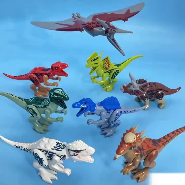 8pcs Dinosaur World Building Blocks Set with Action Characters