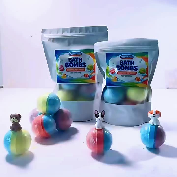 Random Bath Bomb Gift Bag with Surprise Puppy Inside, 4/6pcs