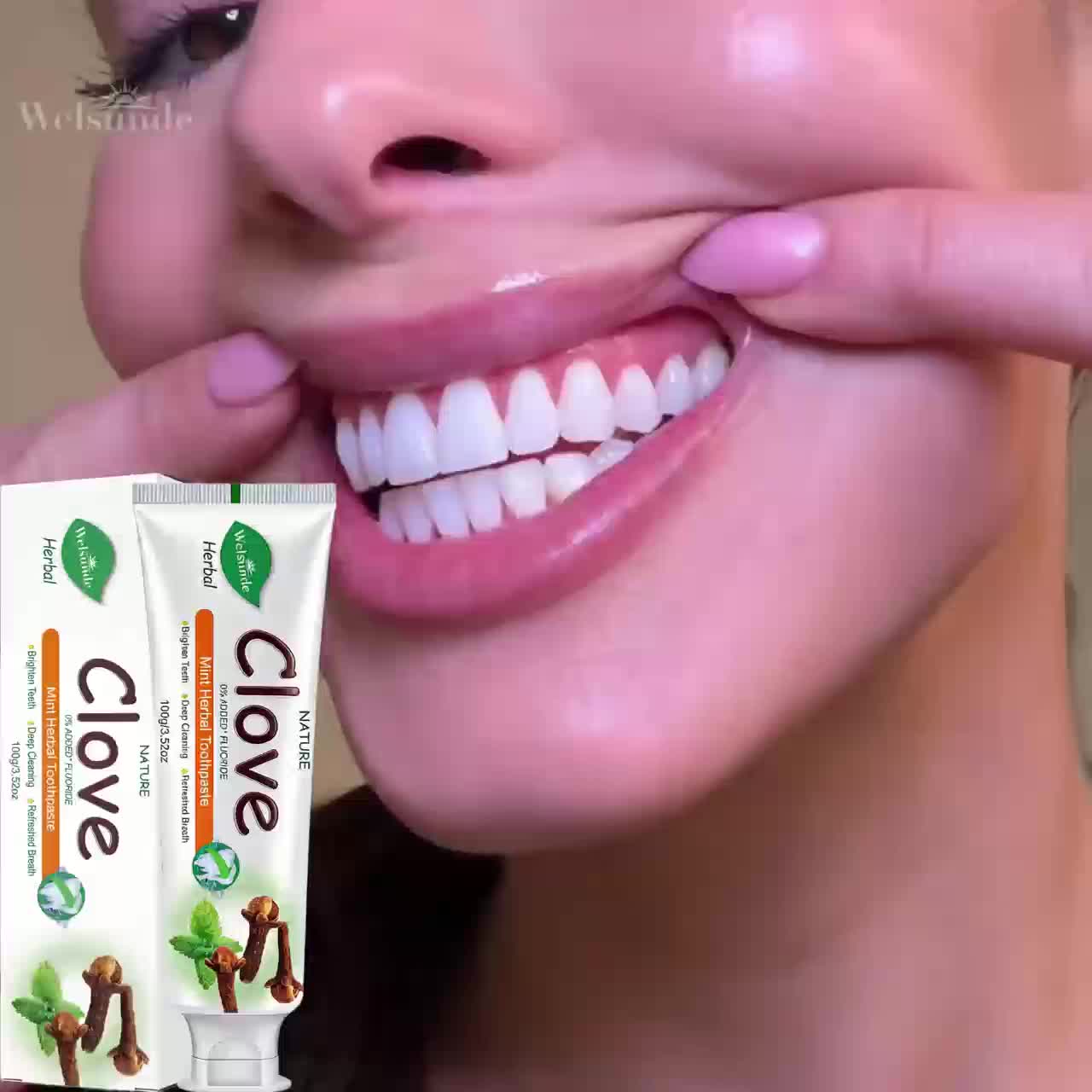 5pcs Clove Mint Herbal Toothpaste with 0% Added Fluoride for Fresh Breath