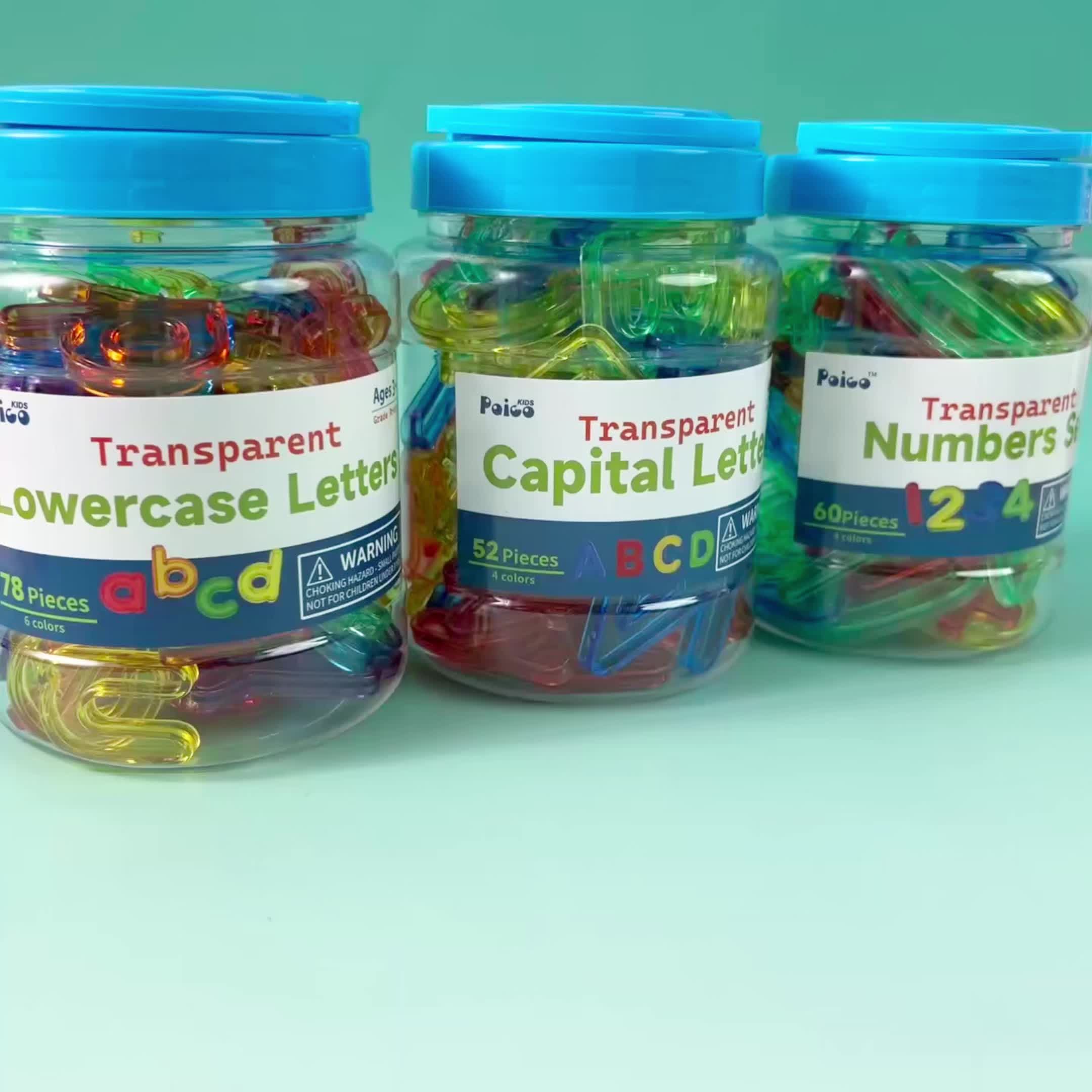 48/52/78pcs Random Colour Letters & Numbers Teaching Tool Set