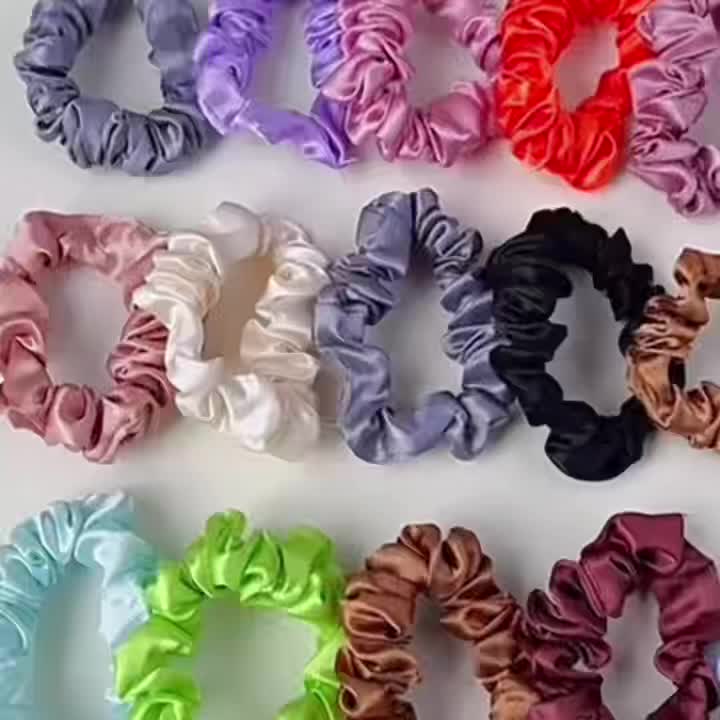 14pcs Satin Scrunchies Set in Light Green