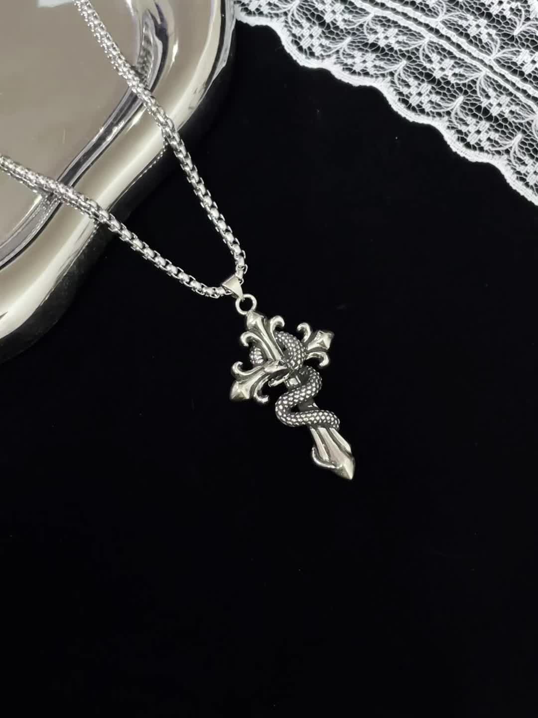 Men's S925 Silver Zodiac Year Kite Pendant Necklace