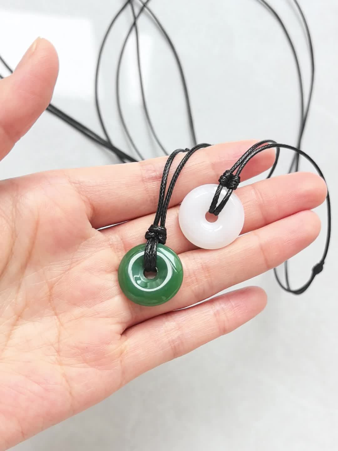 Women's Minimalist Adjustable Sliding Knot Black Wax Cord Necklace