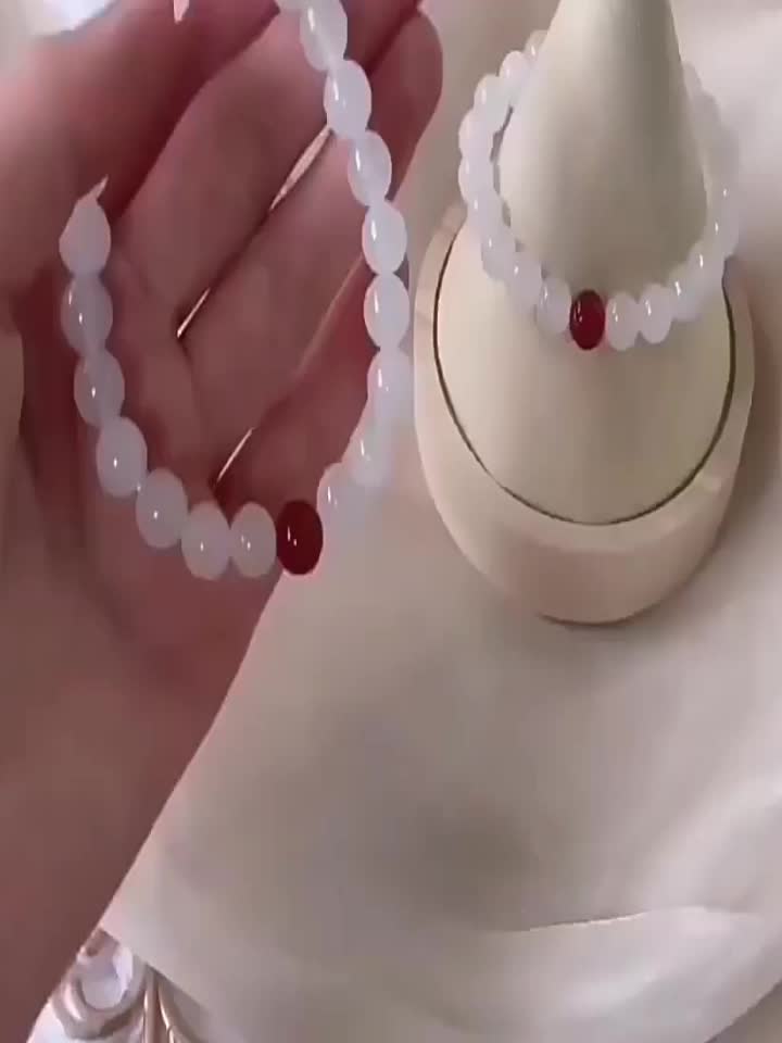 2 Pairs Elegant Women's Transparent Glass Bead Bracelets