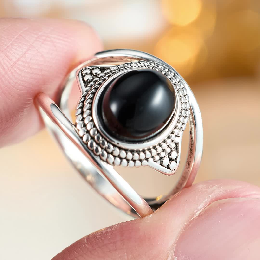 Women's Vintage Evil Eye Copper Inlaid Synthetic Zirconia Statement Ring
