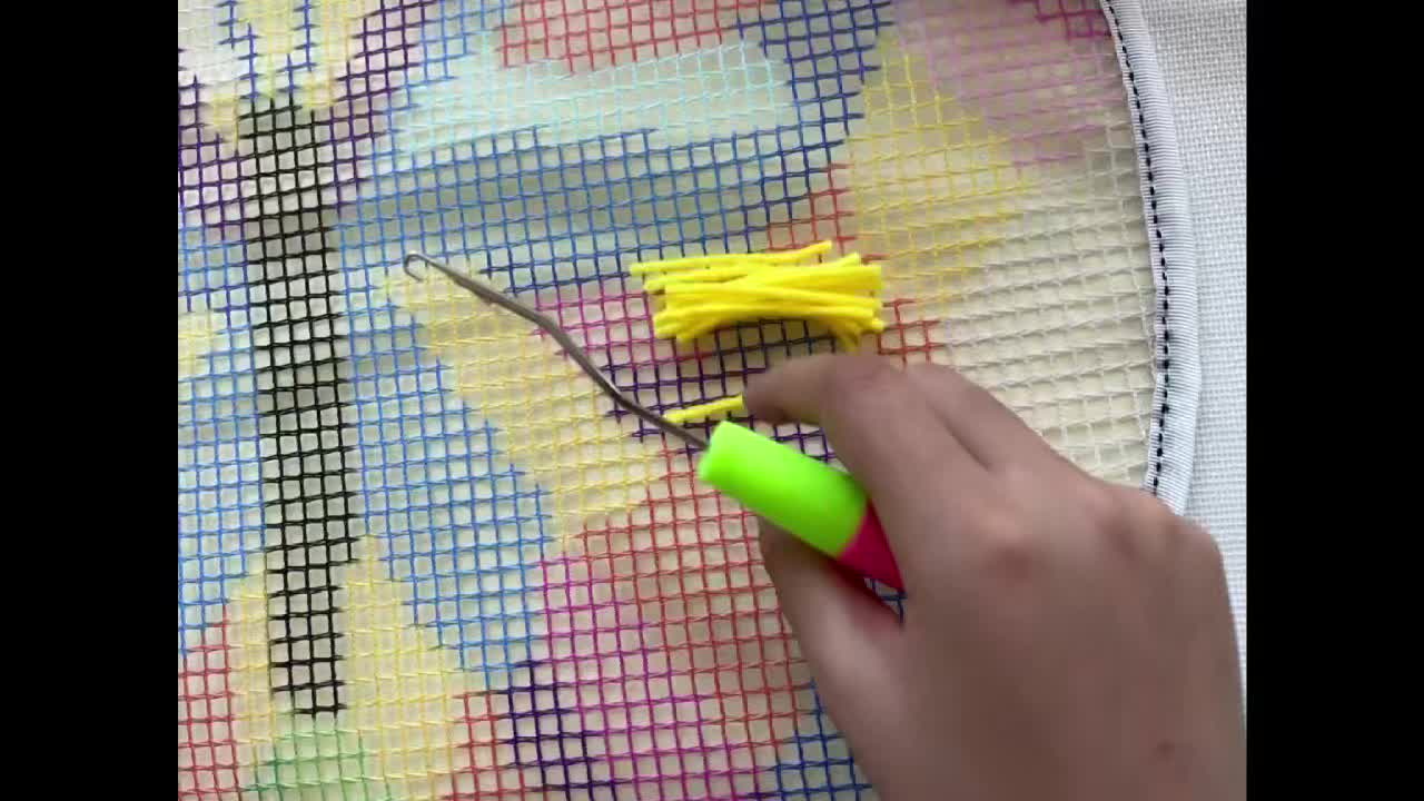 DIY Crochet Carpet Patchwork Kit with Squirrel & Dragonfly Patterns