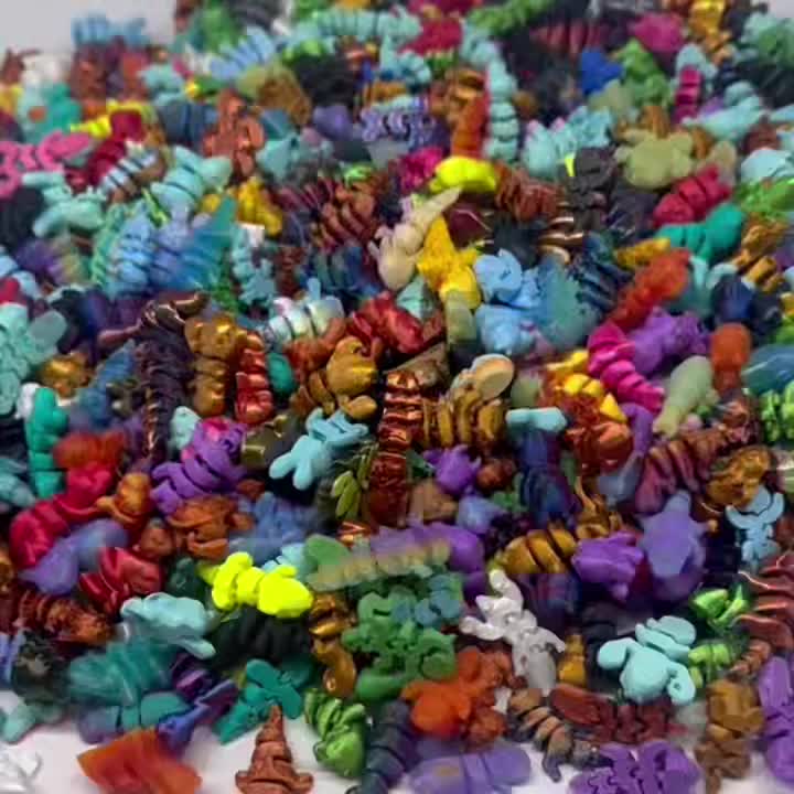 77pcs 3D Printed Movable Animal World Toy Set
