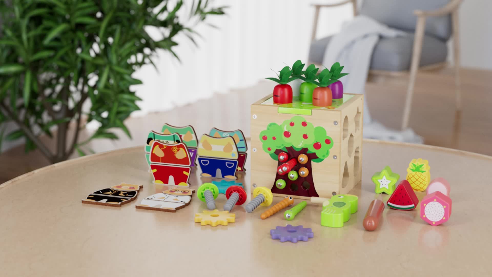 STEM Multi-Functional Wooden Brain Toy Gift Box