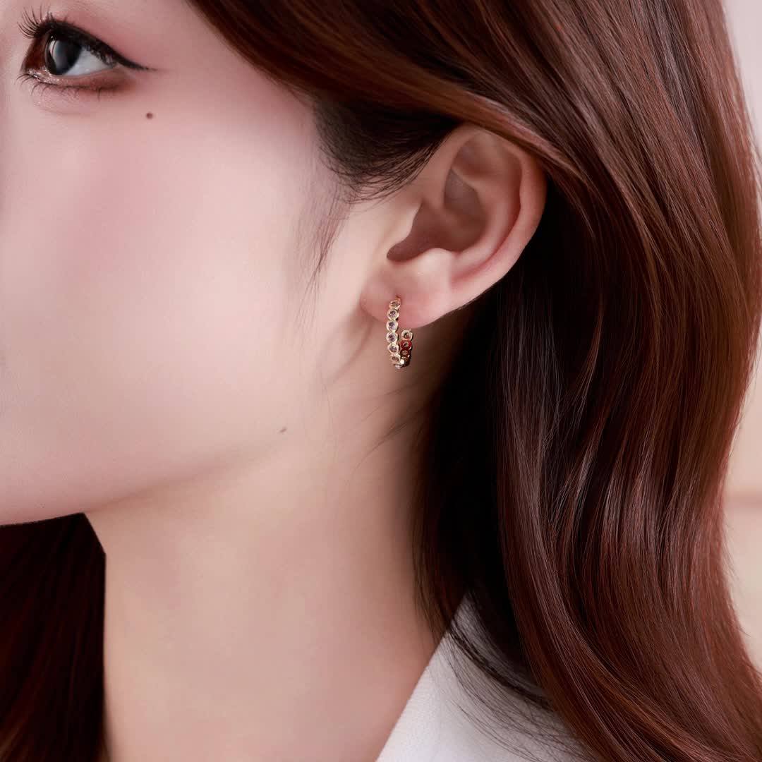 Women's Copper Teardrop Earrings with Synthetic Zirconia